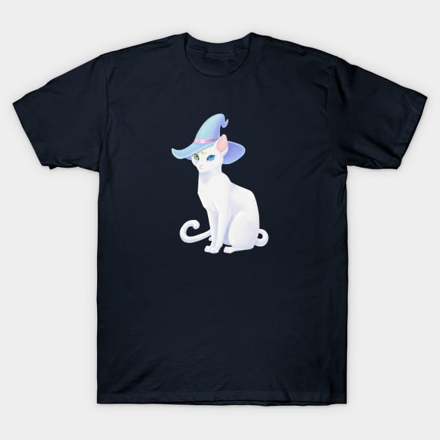 White Cat Witch T-Shirt by ElectricFangs